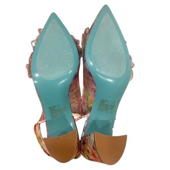 Betsey Johnson Women's PETRA Floral Slingback Heels - Pink Size 8 - Picture 9 of 15